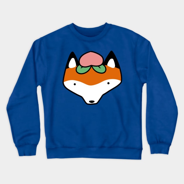 Peach Fox Face Crewneck Sweatshirt by saradaboru